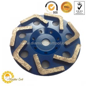 V Shape segment diamond grinding cup wheel for concrete floor